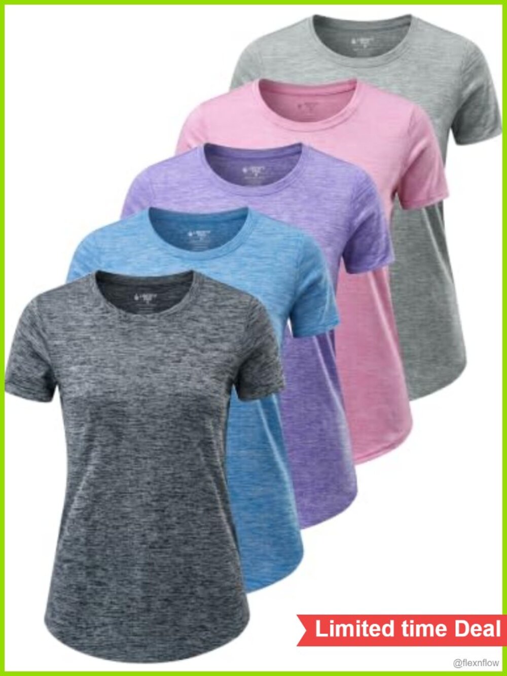 5 Pack Women's Dry Fit Short Sleeve Workout Tops Moisture Wicking Active Tees
